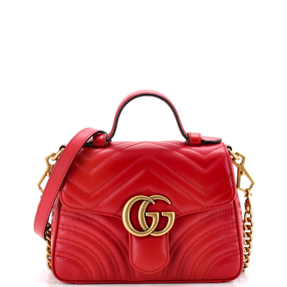 Gucci Mini GG Marmont Top Handle Flap Bag